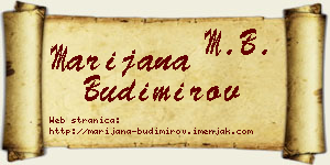 Marijana Budimirov vizit kartica